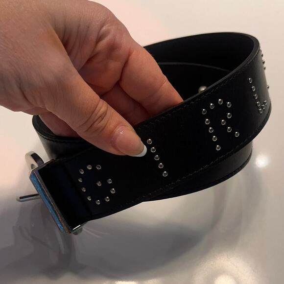 GRLFRND Genuine Leather Black Belt “Girls” Size Small NWT - Picture 10 of 11